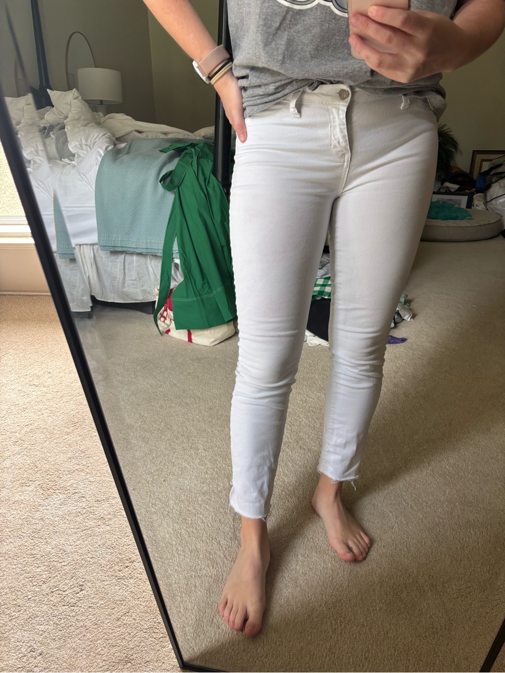 Women's White Skinny Crop Jeans
